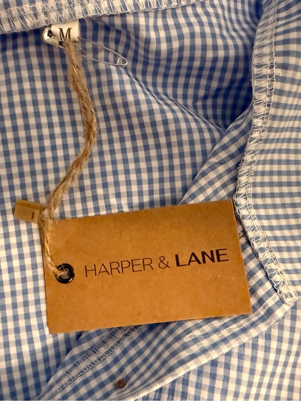 NWT - Light Blue Gingham Shirt-Dress